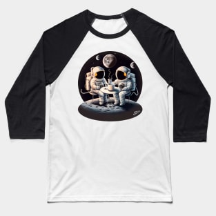 Astronauts drinking coffee in space Baseball T-Shirt